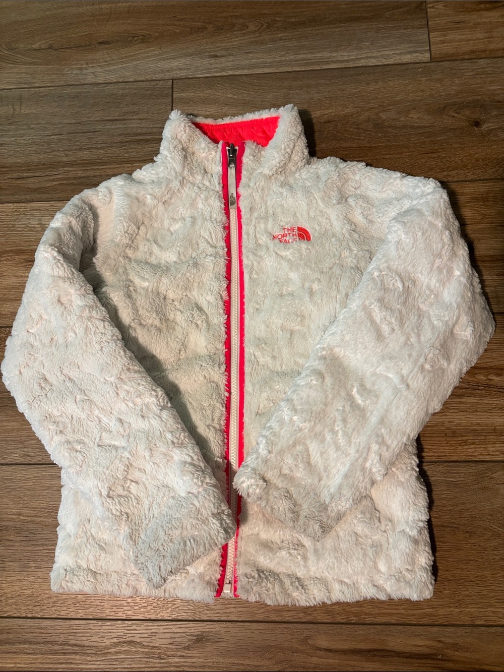 The North Face Reversible Coral Quilted Jacket with Sherpa Trim